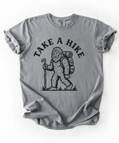 Take a Hike T-Shirt in Grey — Bigfoot hiking graphic tee