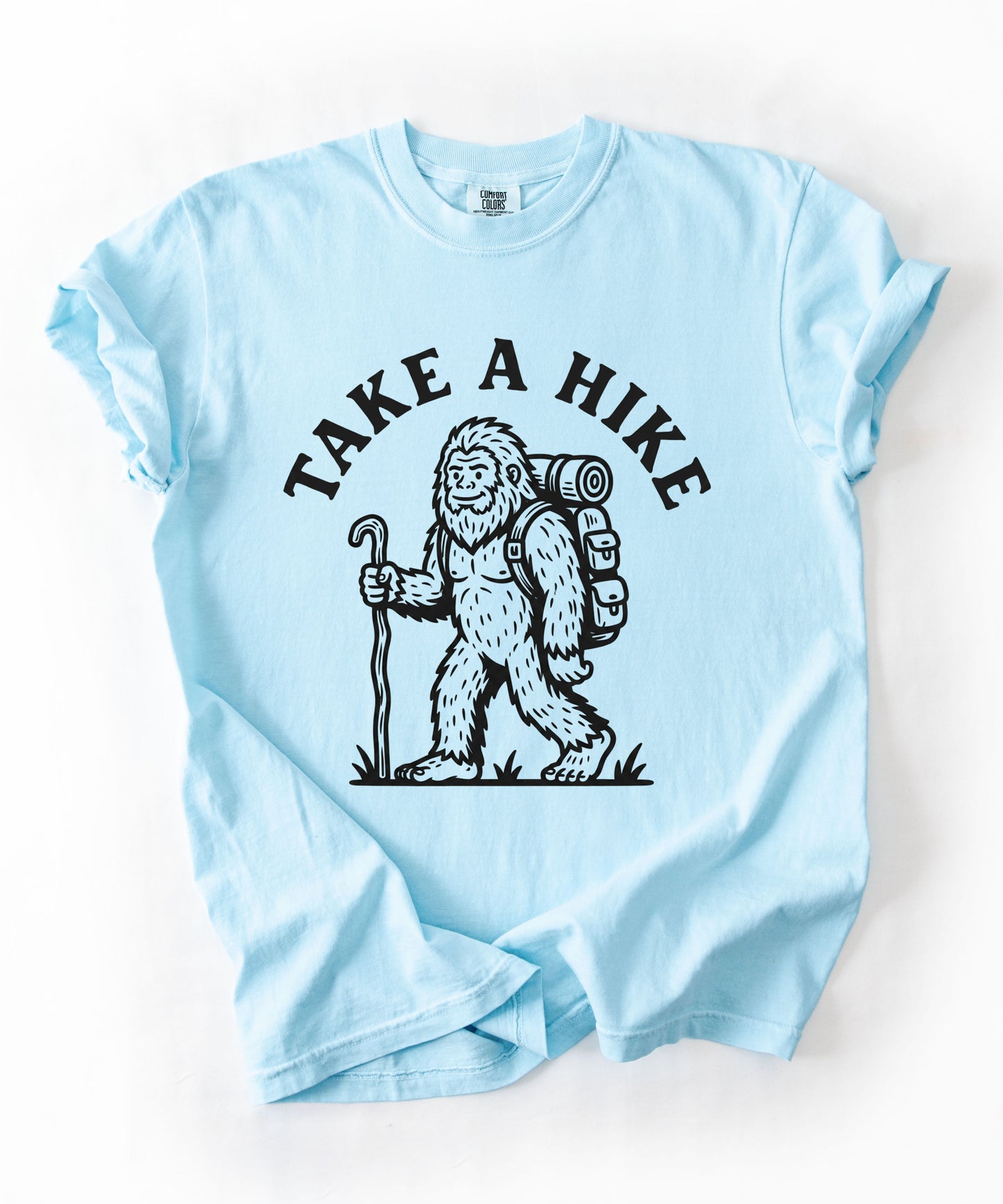 Take a Hike T-Shirt in Chambray — Bigfoot hiking graphic tee