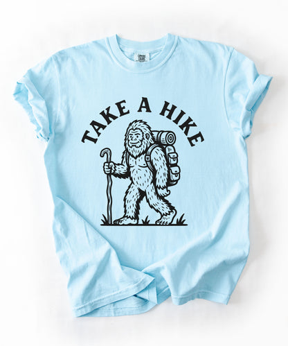 Take a Hike T-Shirt in Chambray — Bigfoot hiking graphic tee