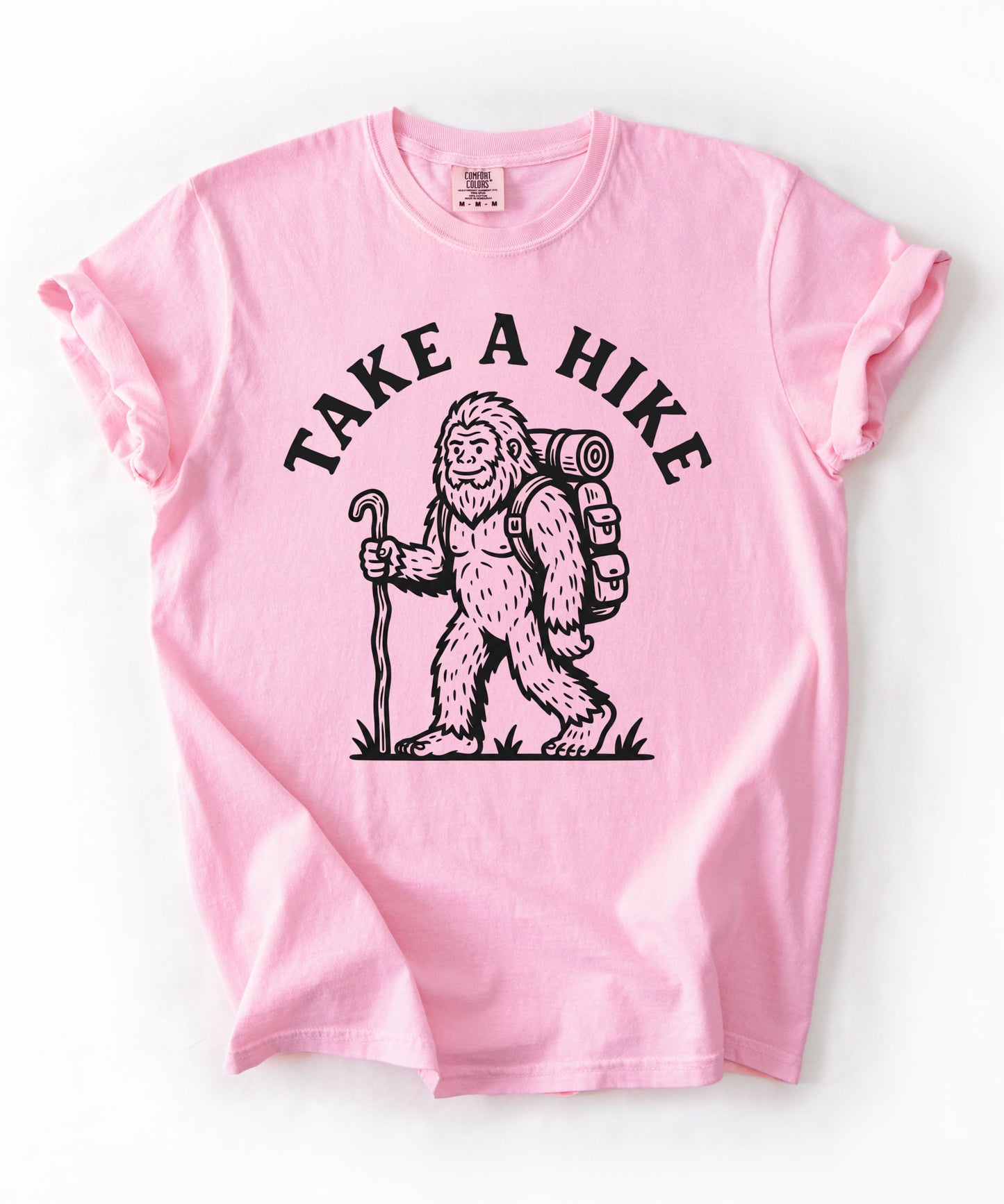 Take a Hike T-Shirt in Blossom — Bigfoot hiking graphic tee