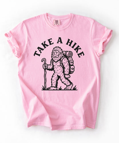 Take a Hike T-Shirt in Blossom — Bigfoot hiking graphic tee