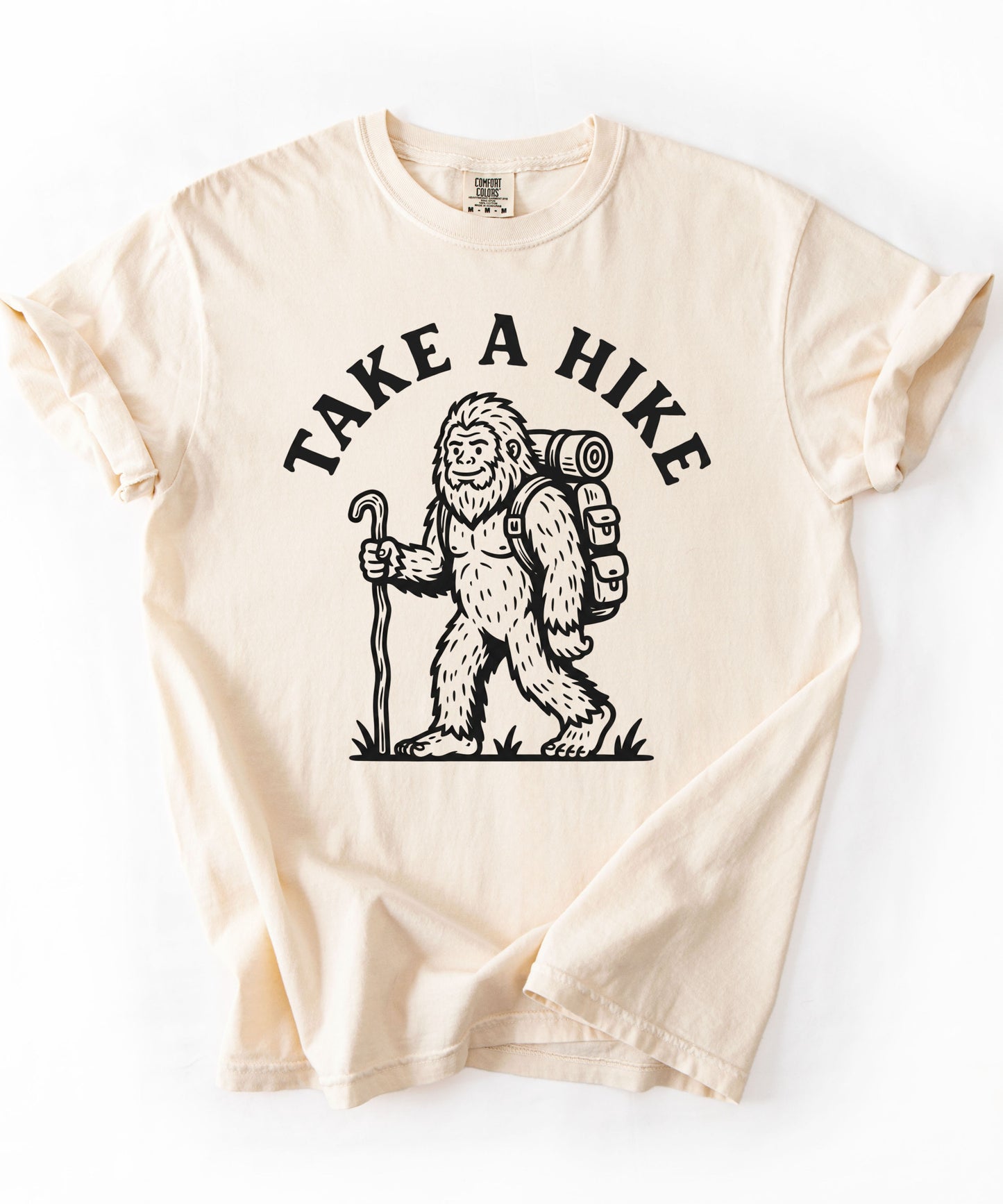 Take a Hike T-Shirt in Ivory — Bigfoot hiking graphic tee