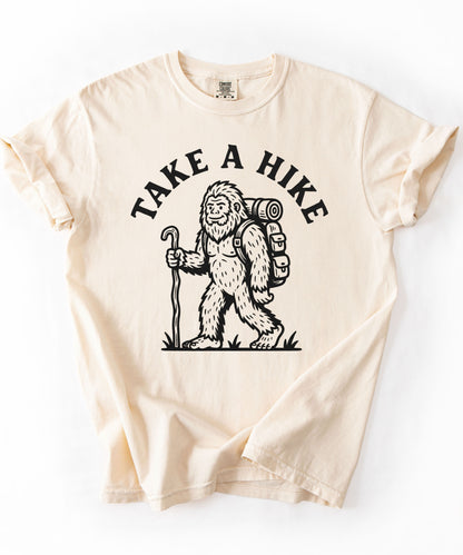 Take a Hike T-Shirt in Ivory — Bigfoot hiking graphic tee