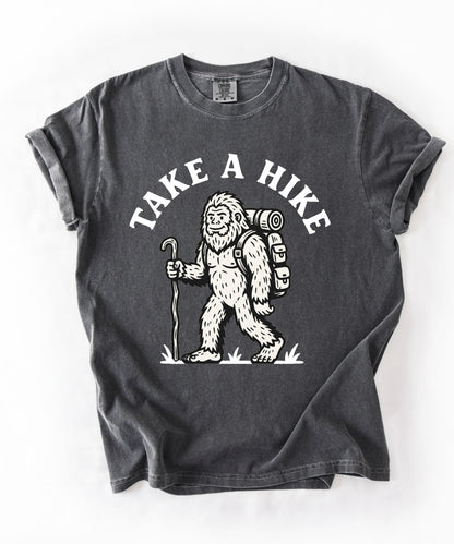 Take a Hike T-Shirt in Pepper — Bigfoot hiking graphic tee