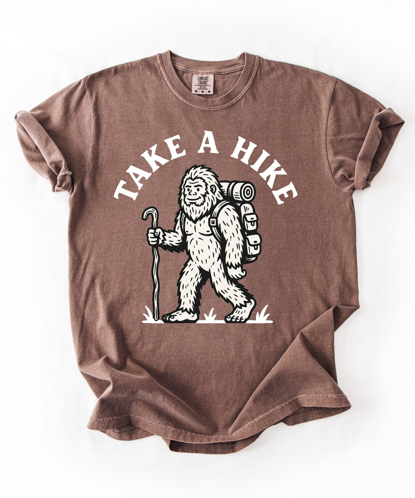 Take a Hike T-Shirt in Espresso — Bigfoot hiking graphic tee