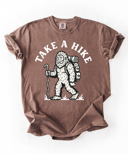 Take a Hike T-Shirt in Espresso — Bigfoot hiking graphic tee