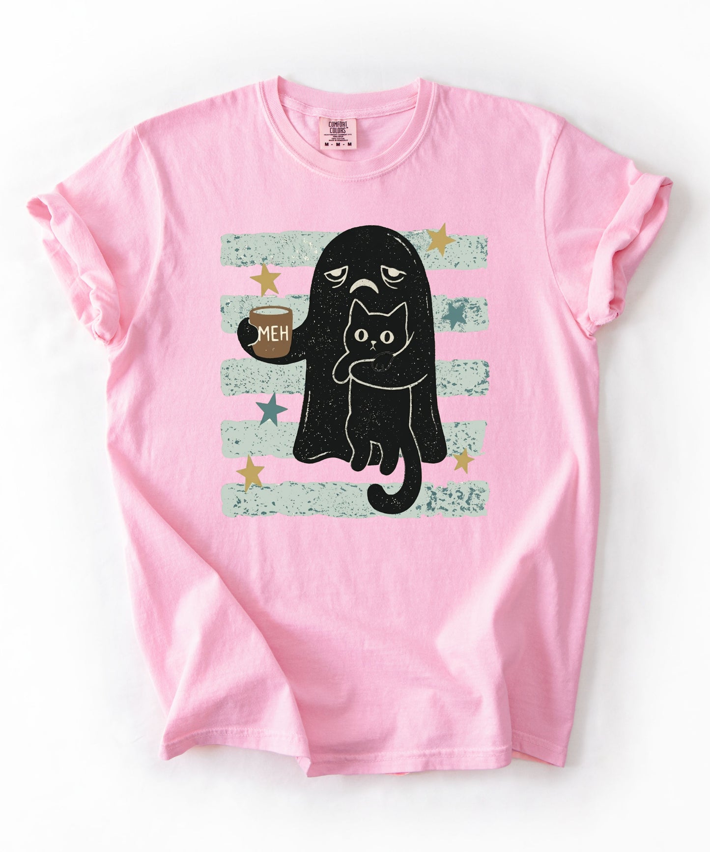 Grumpy Ghost & Black Cat Graphic Tee