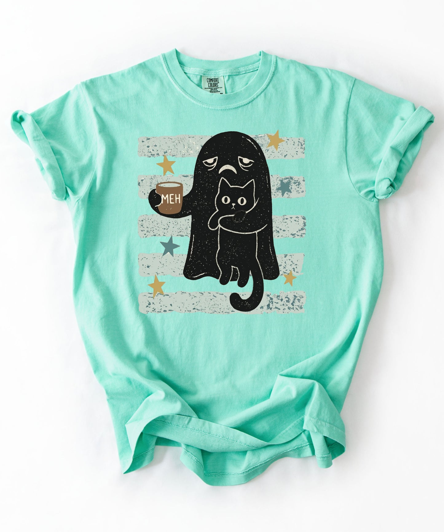 Grumpy Ghost & Black Cat Graphic Tee