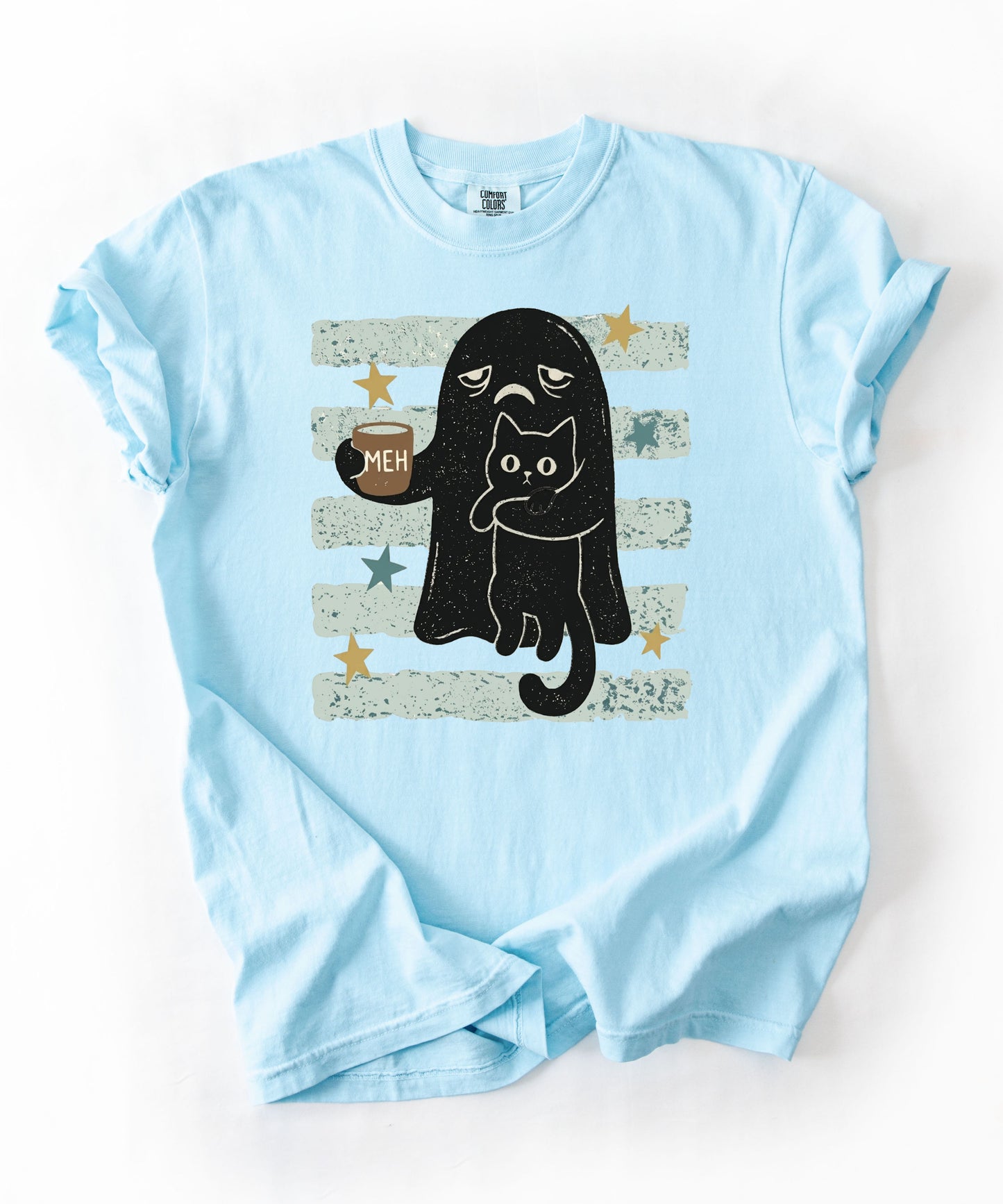 Grumpy Ghost & Black Cat Graphic Tee