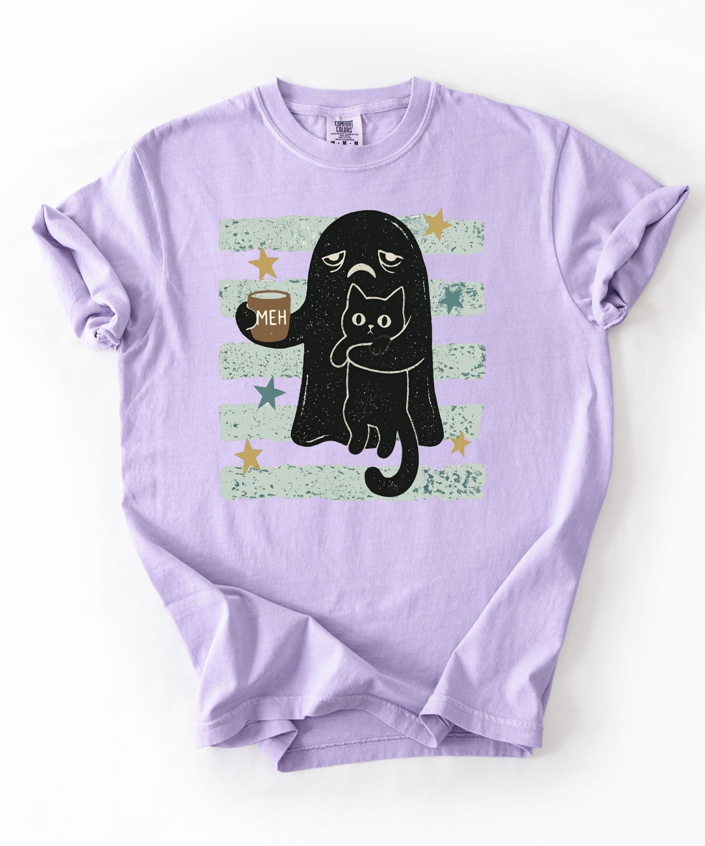 Grumpy Ghost & Black Cat Graphic Tee