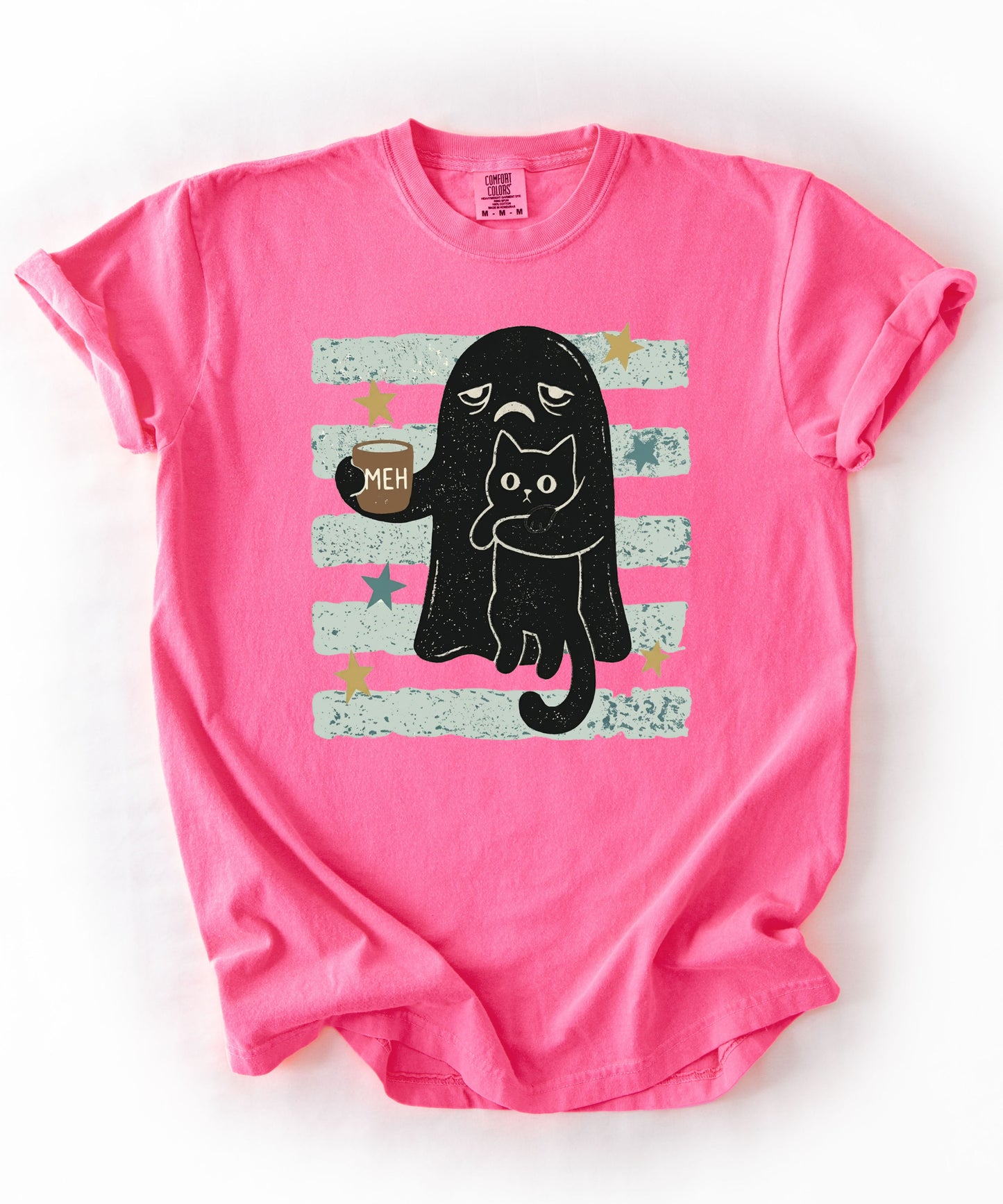 Grumpy Ghost & Black Cat Graphic Tee