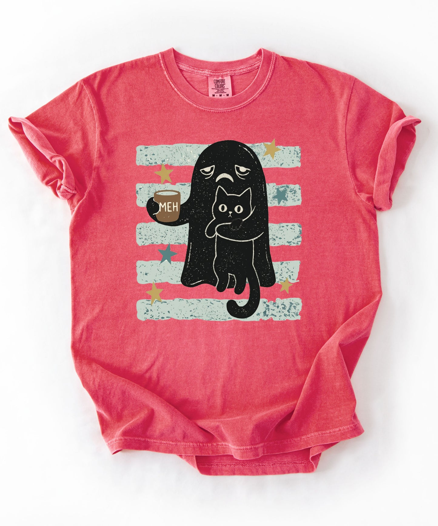 Grumpy Ghost & Black Cat Graphic Tee