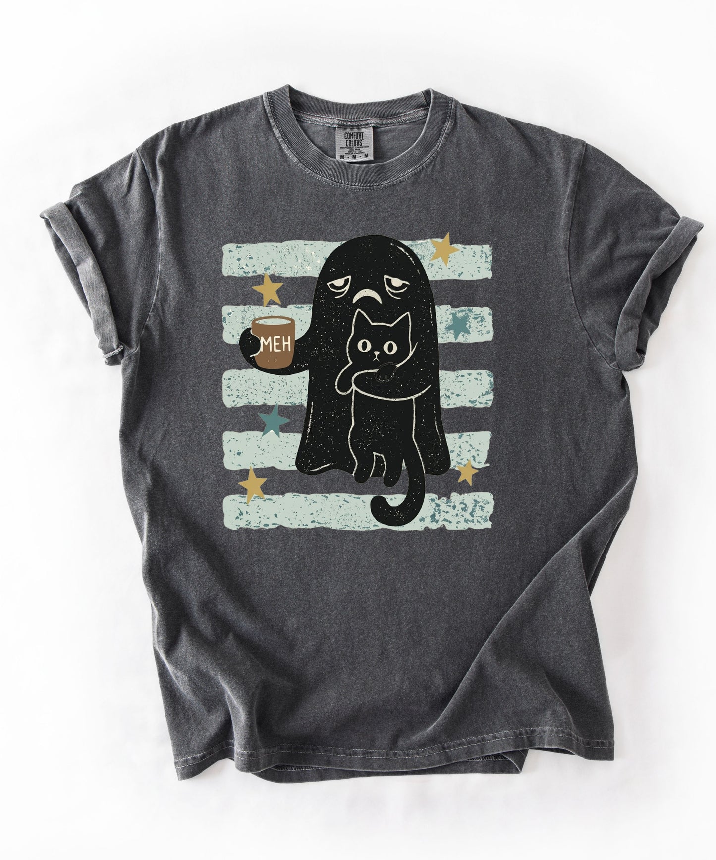 Grumpy Ghost & Black Cat Graphic Tee