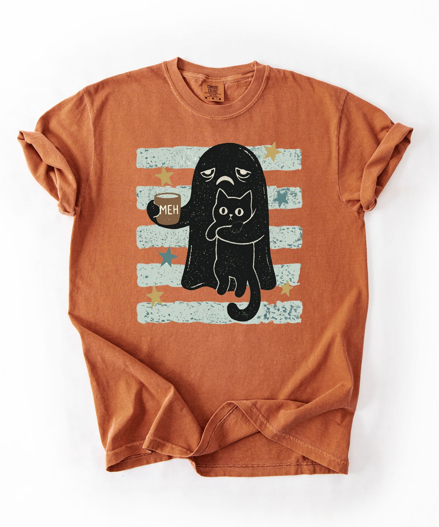 Grumpy Ghost & Black Cat Graphic Tee