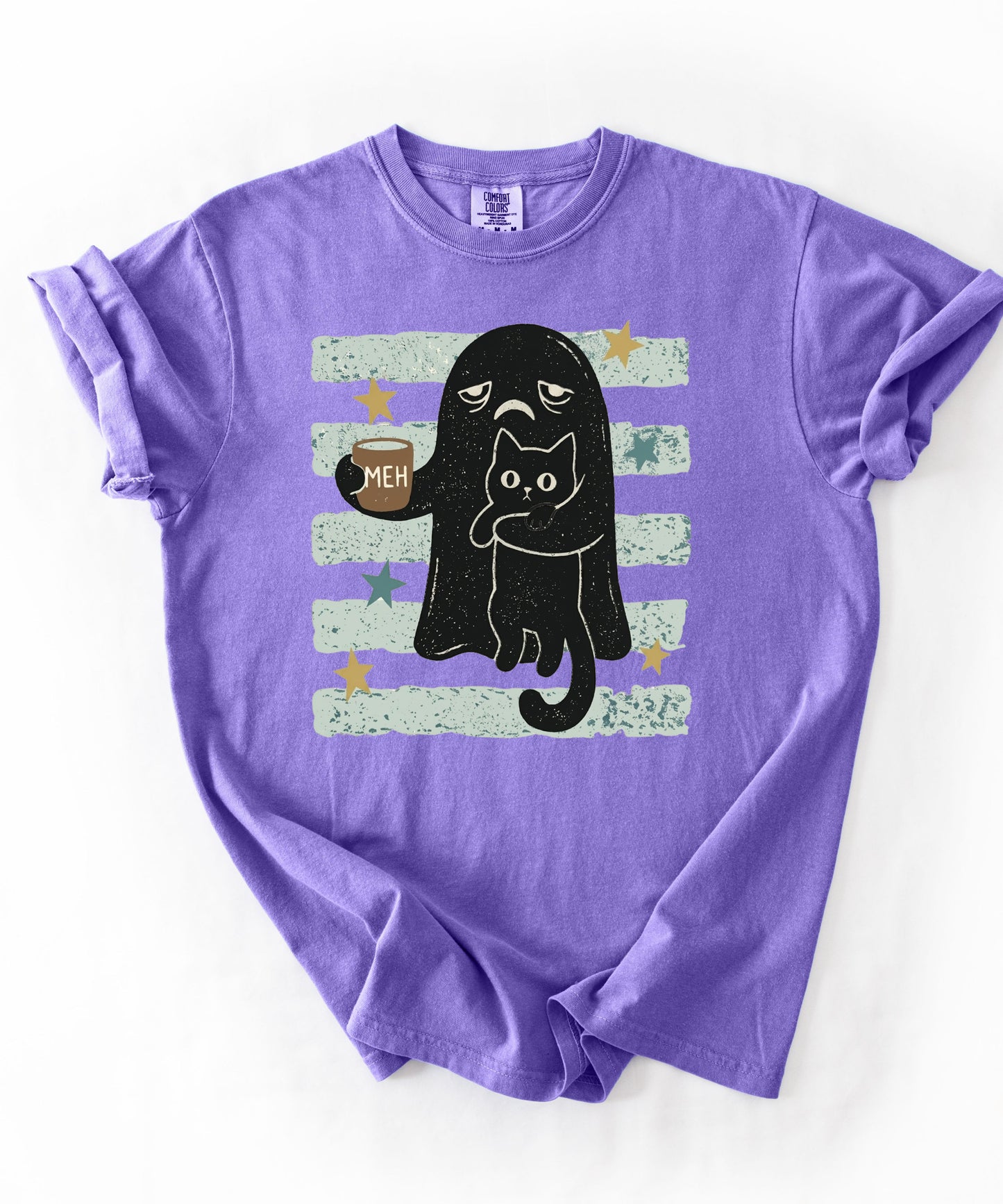 Grumpy Ghost & Black Cat Graphic Tee