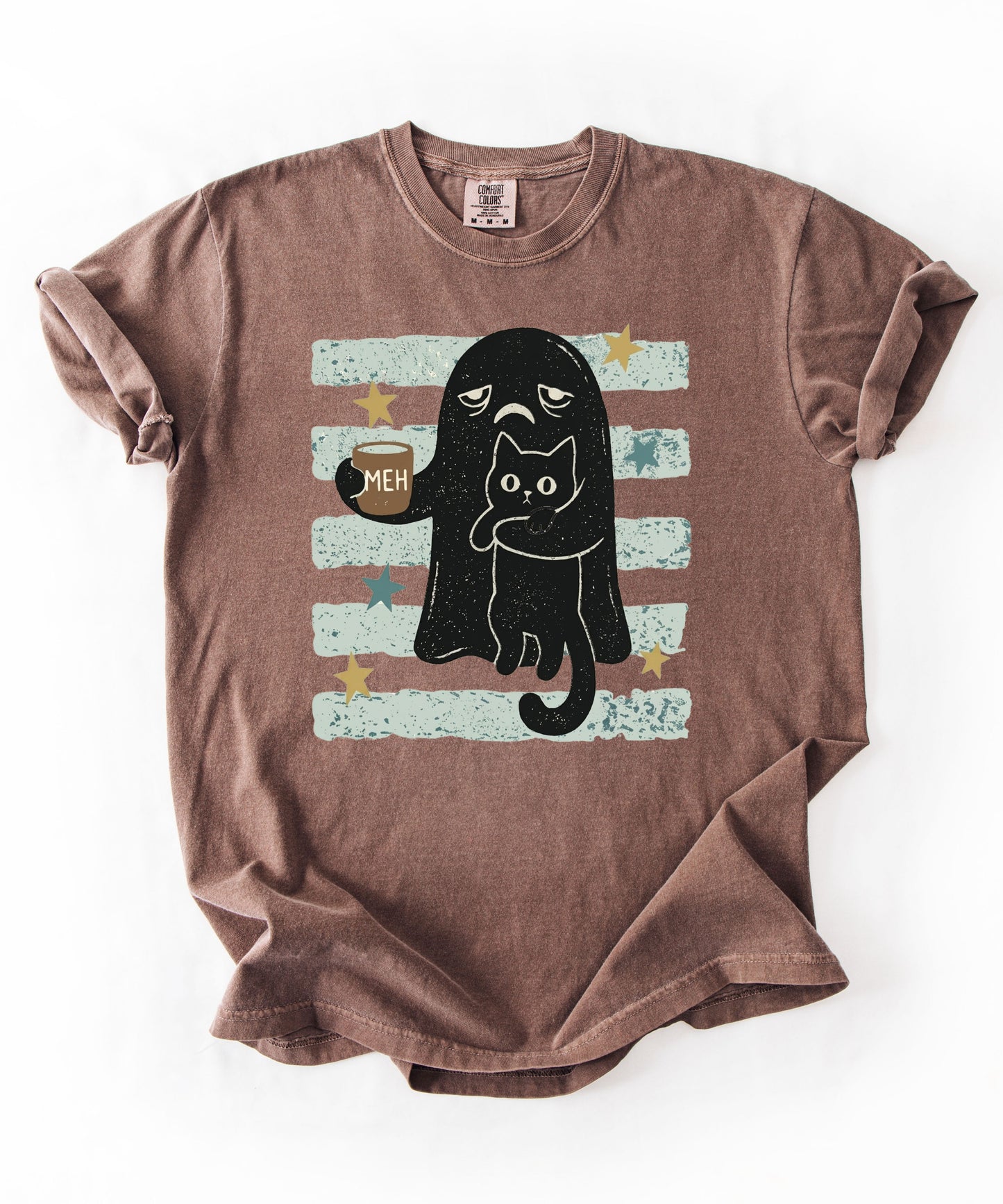 Grumpy Ghost & Black Cat Graphic Tee