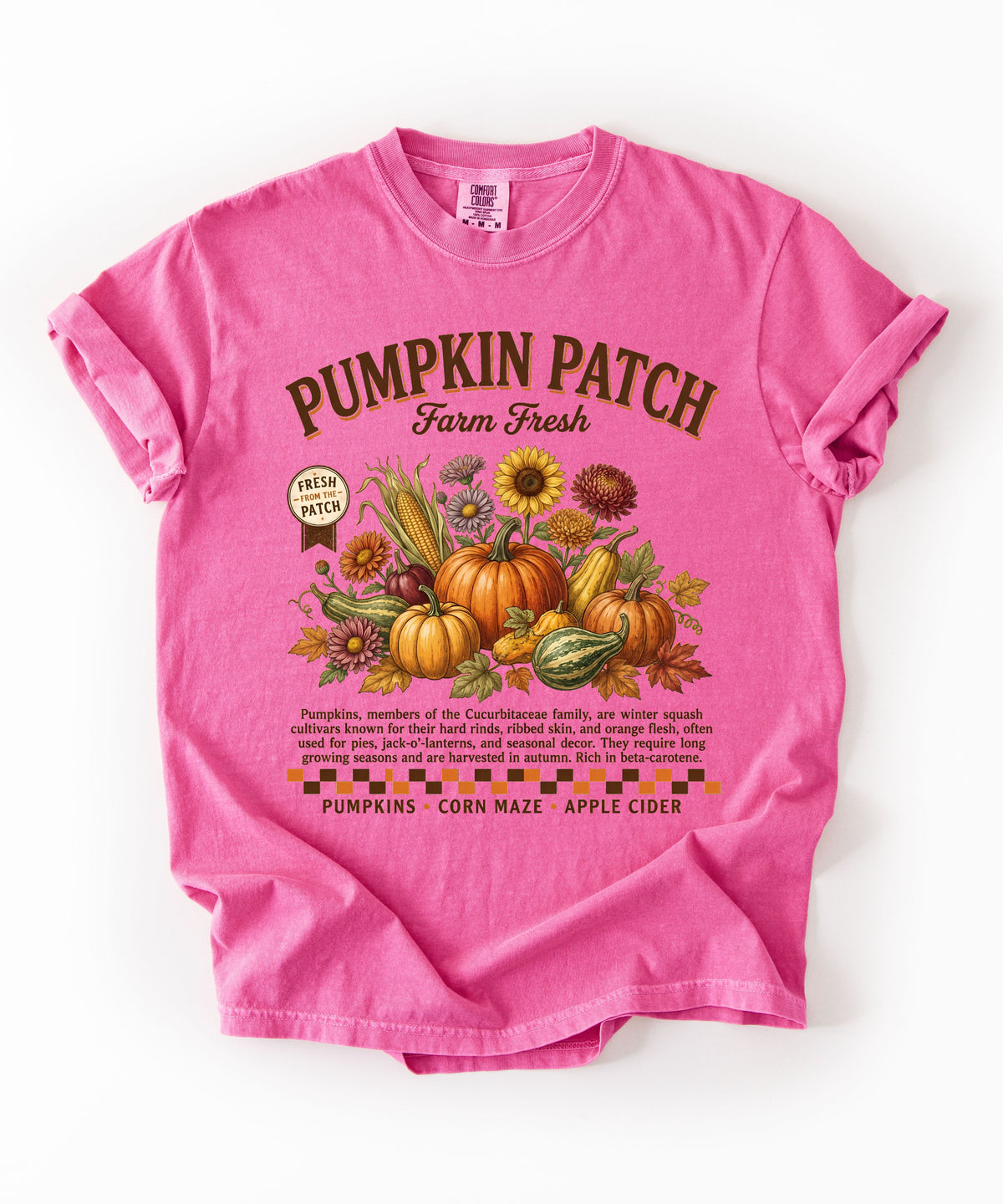 Farm fresh pumpkin patch graphic tee in Crunchberry — heavyweight garment-dyed cotton t-shirt