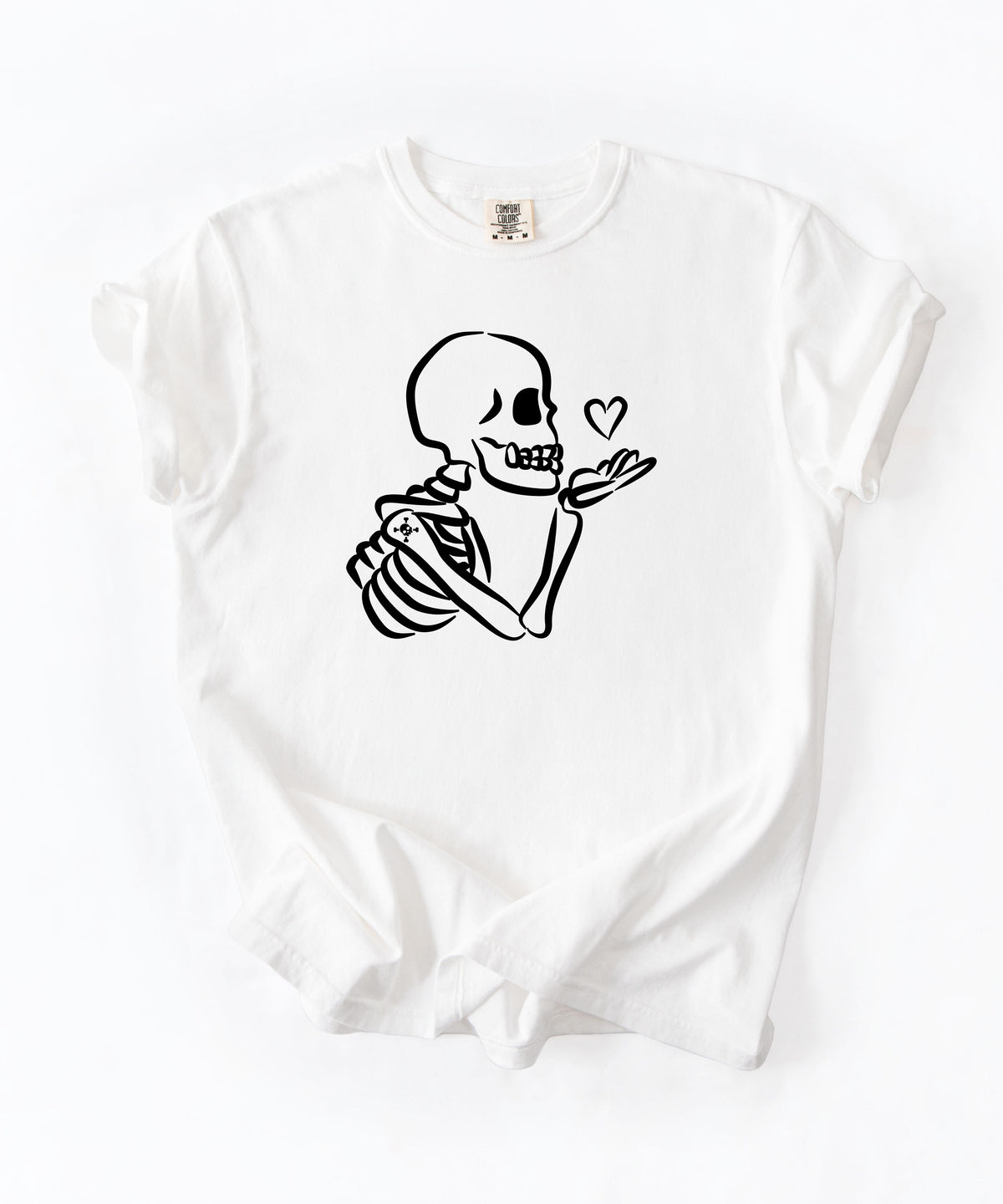 Cute Skeleton Blowing Heart T-Shirt — Gothic HalloweenTee