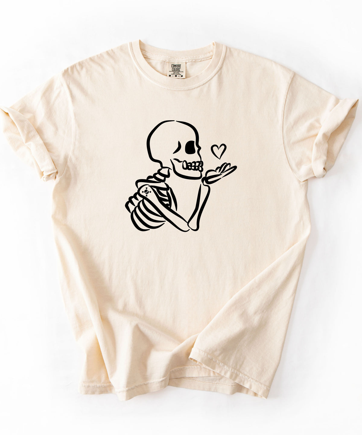 Cute Skeleton Blowing Heart T-Shirt — Gothic HalloweenTee