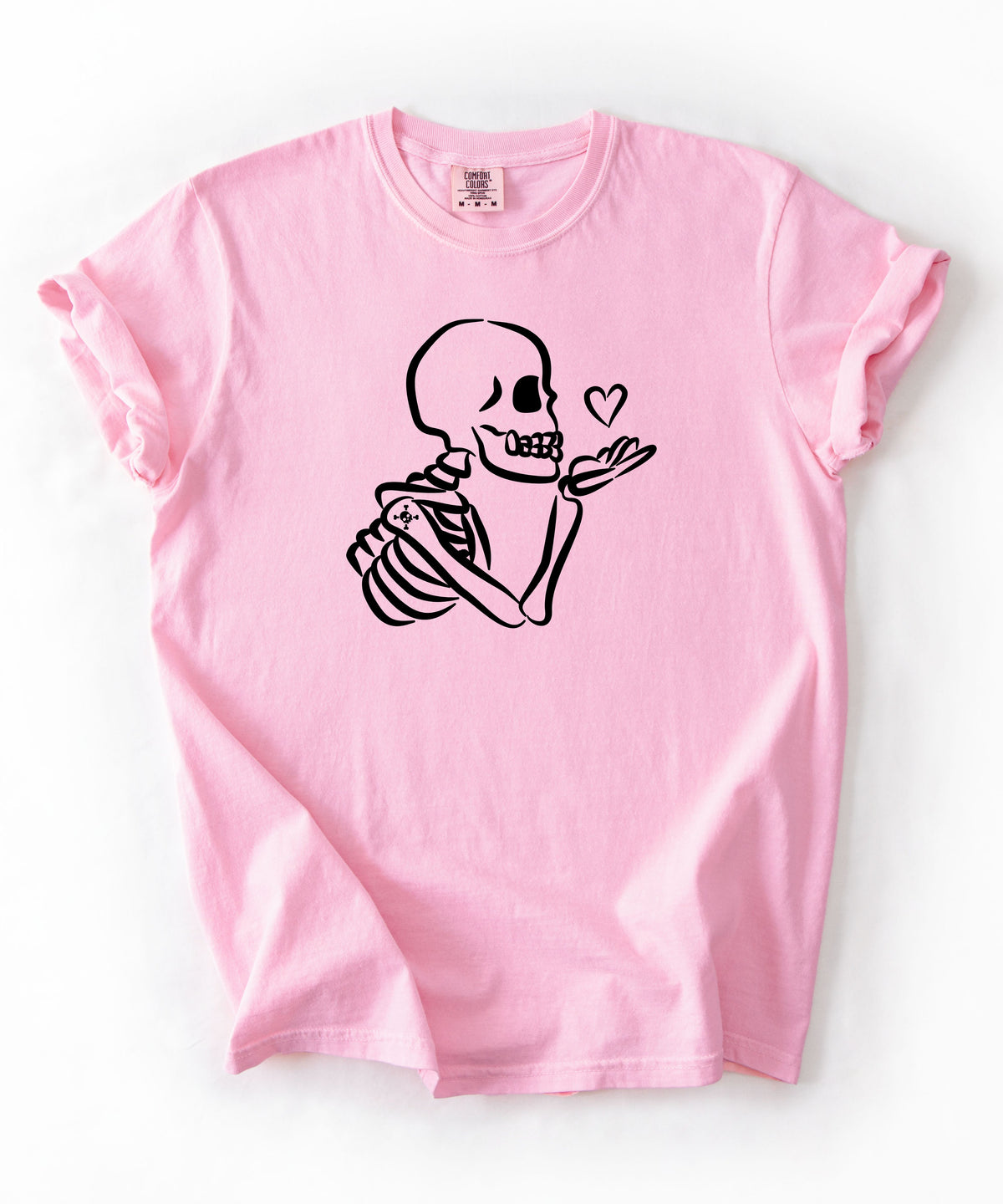 Cute Skeleton Blowing Heart T-Shirt — Gothic HalloweenTee