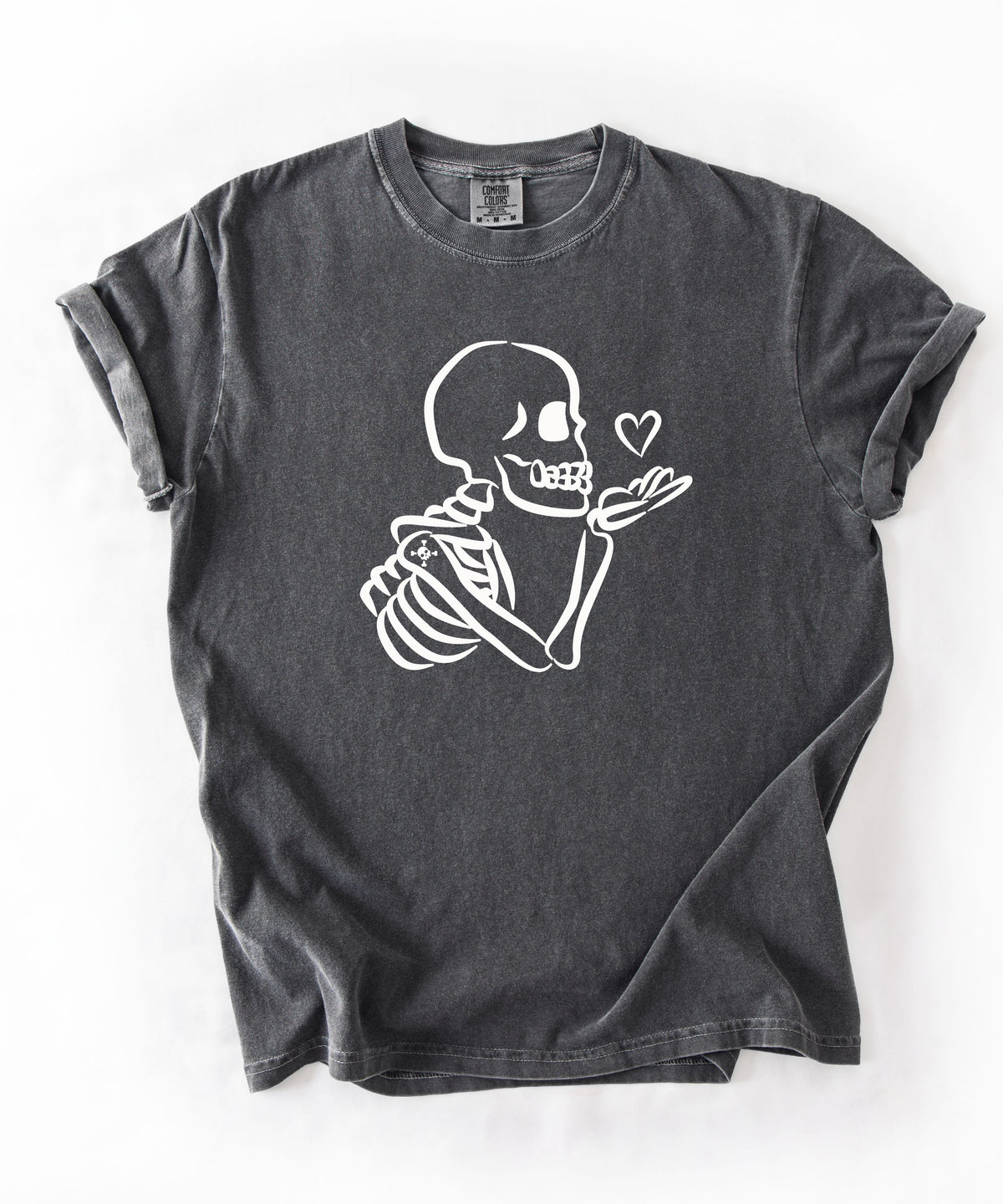 Cute Skeleton Blowing Heart T-Shirt — Gothic HalloweenTee