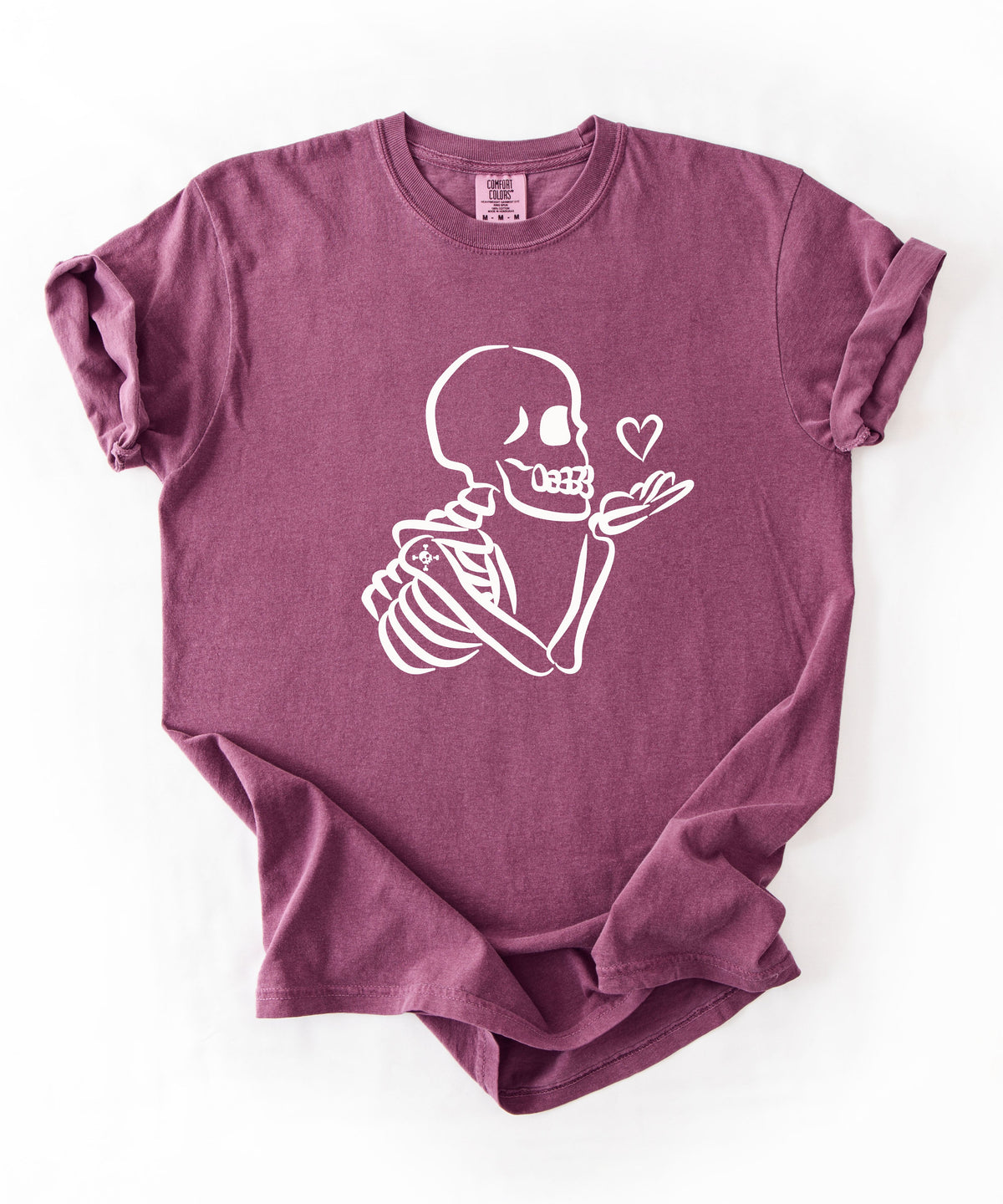 Cute Skeleton Blowing Heart T-Shirt — Gothic HalloweenTee