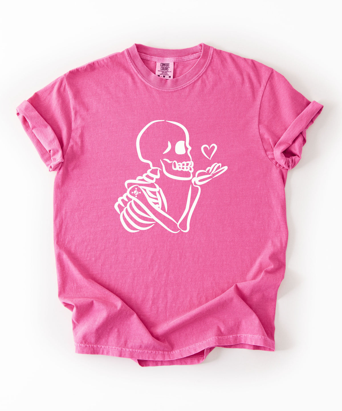 Cute Skeleton Blowing Heart T-Shirt — Gothic HalloweenTee