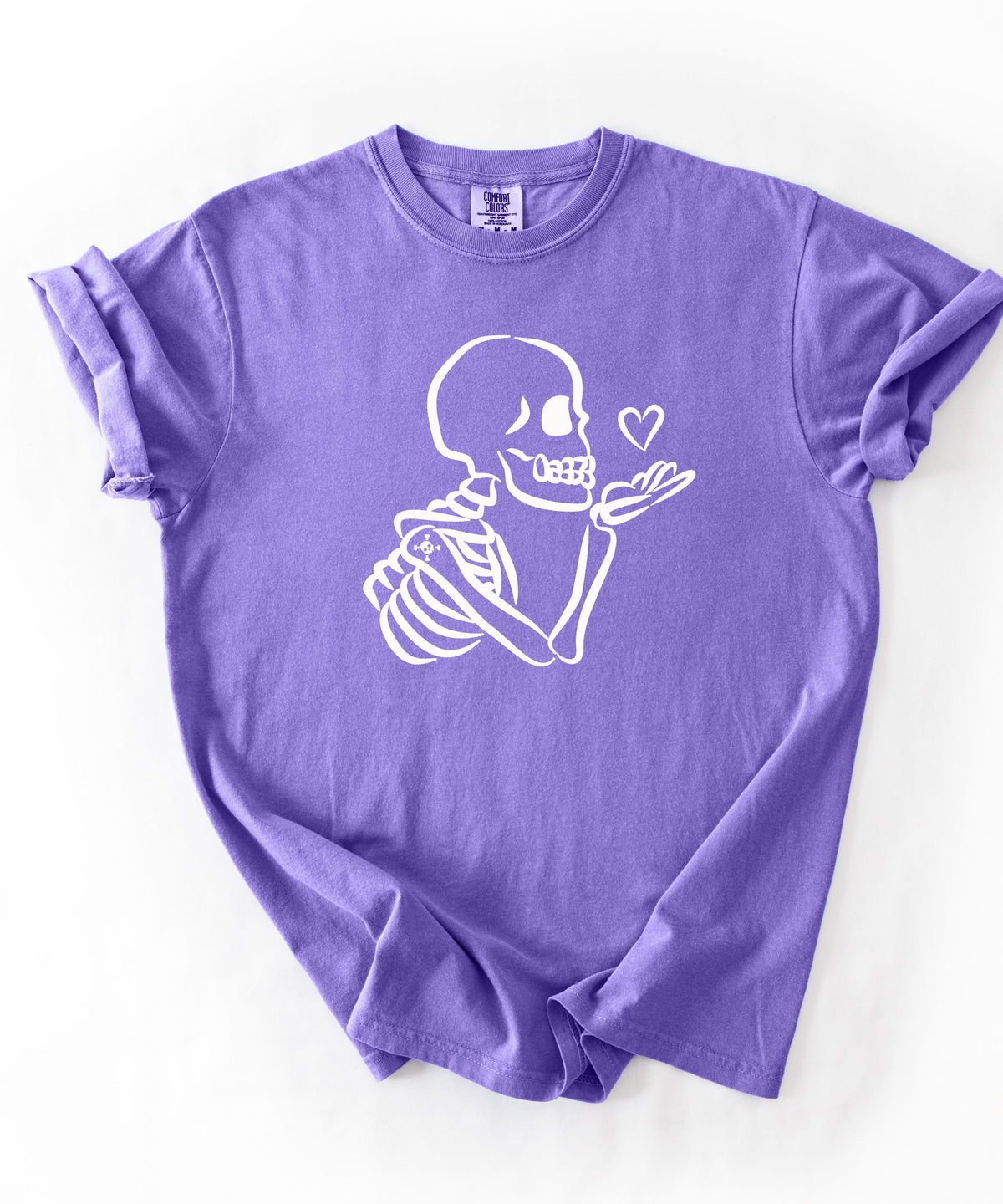 Cute Skeleton Blowing Heart T-Shirt — Gothic HalloweenTee