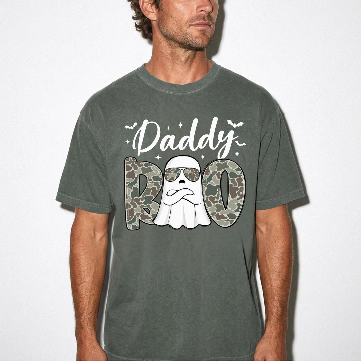 Mama And Daddy Boo T-Shirt — Camo Ghost Halloween Tee for Moms and Dads