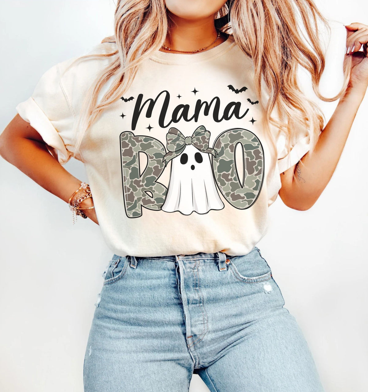 Mama And Daddy Boo T-Shirt — Camo Ghost Halloween Tee for Moms and Dads