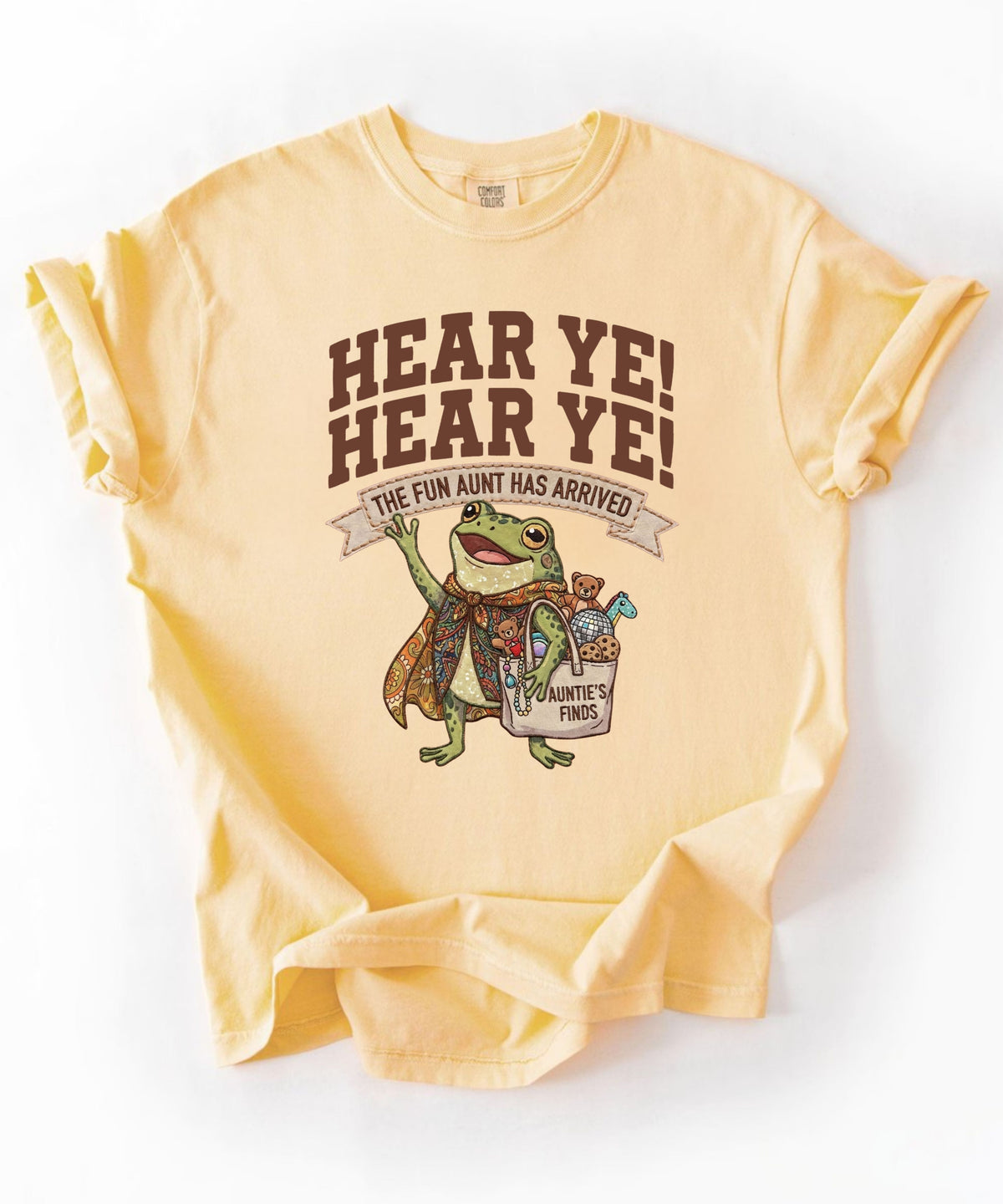 Frog Bard T-Shirt — “The Fun Aunt Has Arrived” Medieval Fantasy Tee