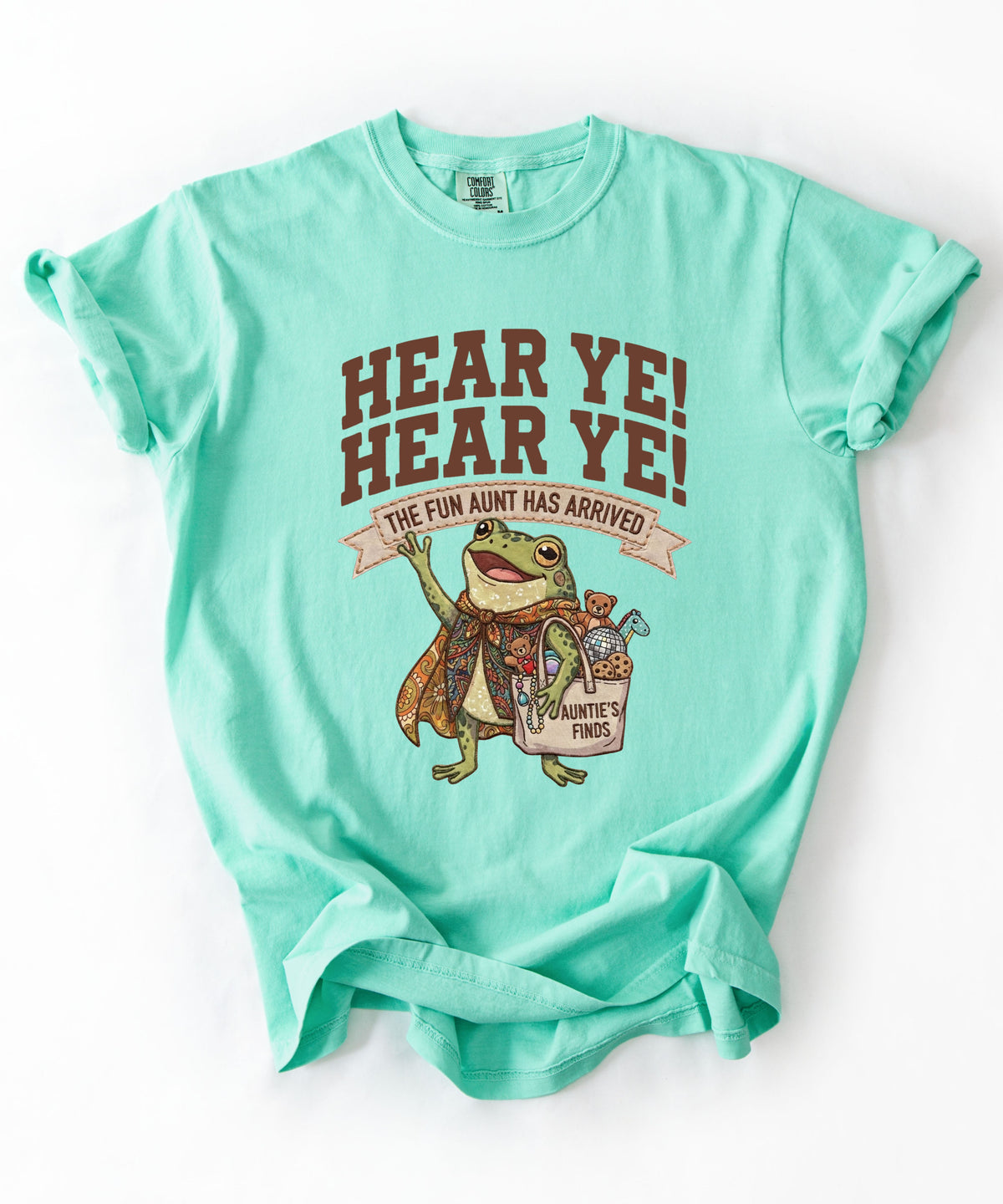 Frog Bard T-Shirt — “The Fun Aunt Has Arrived” Medieval Fantasy Tee