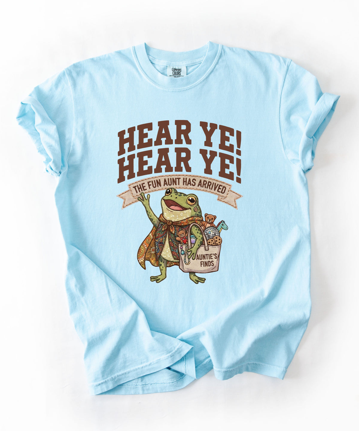 Frog Bard T-Shirt — “The Fun Aunt Has Arrived” Medieval Fantasy Tee