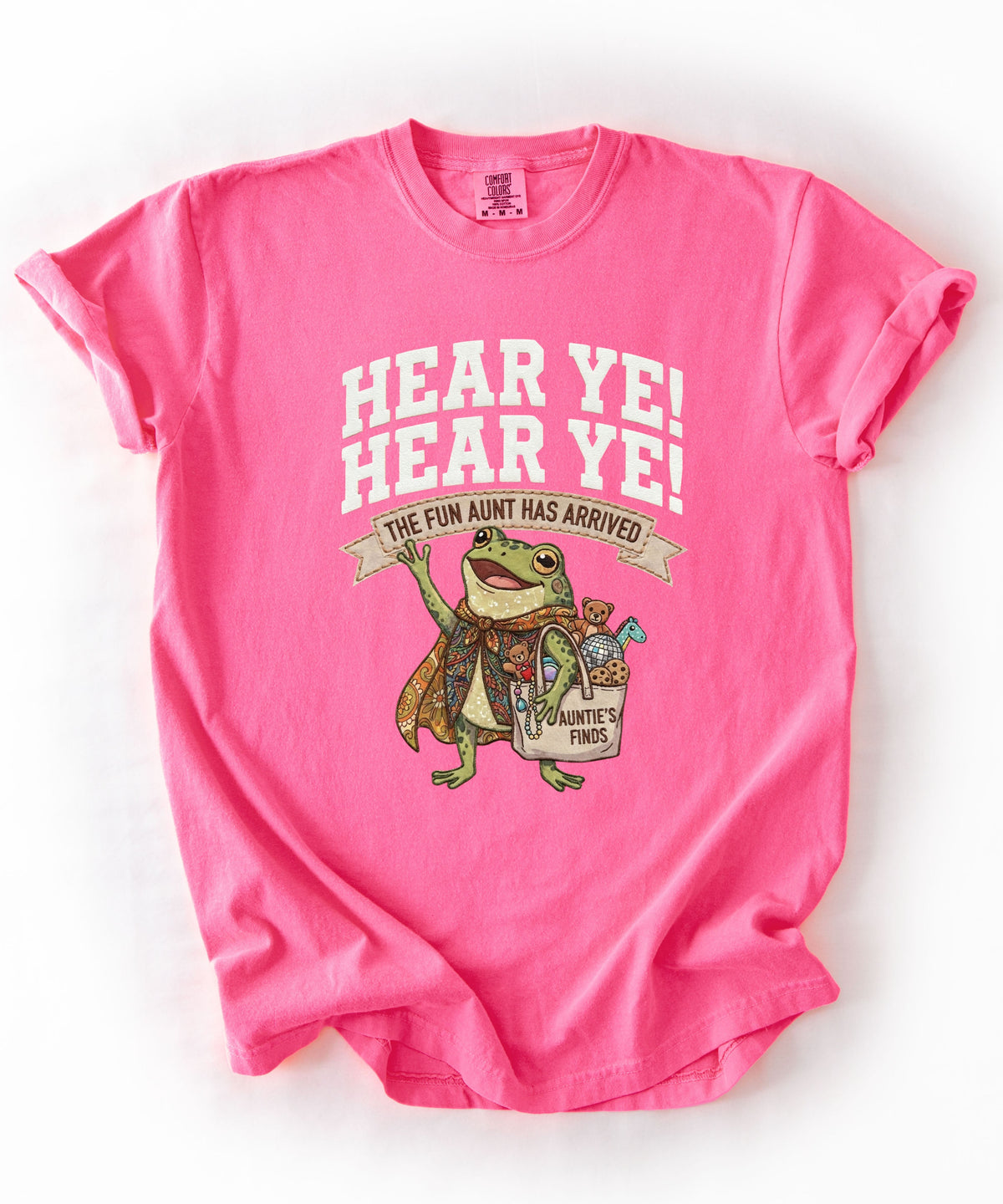Frog Bard T-Shirt — “The Fun Aunt Has Arrived” Medieval Fantasy Tee