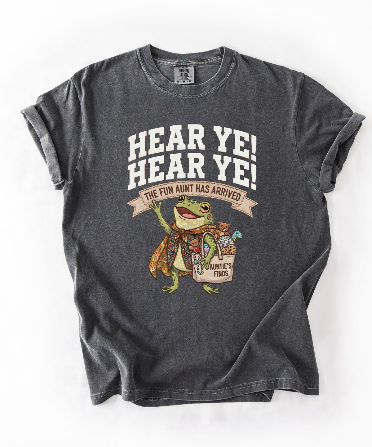Frog Bard T-Shirt — “The Fun Aunt Has Arrived” Medieval Fantasy Tee