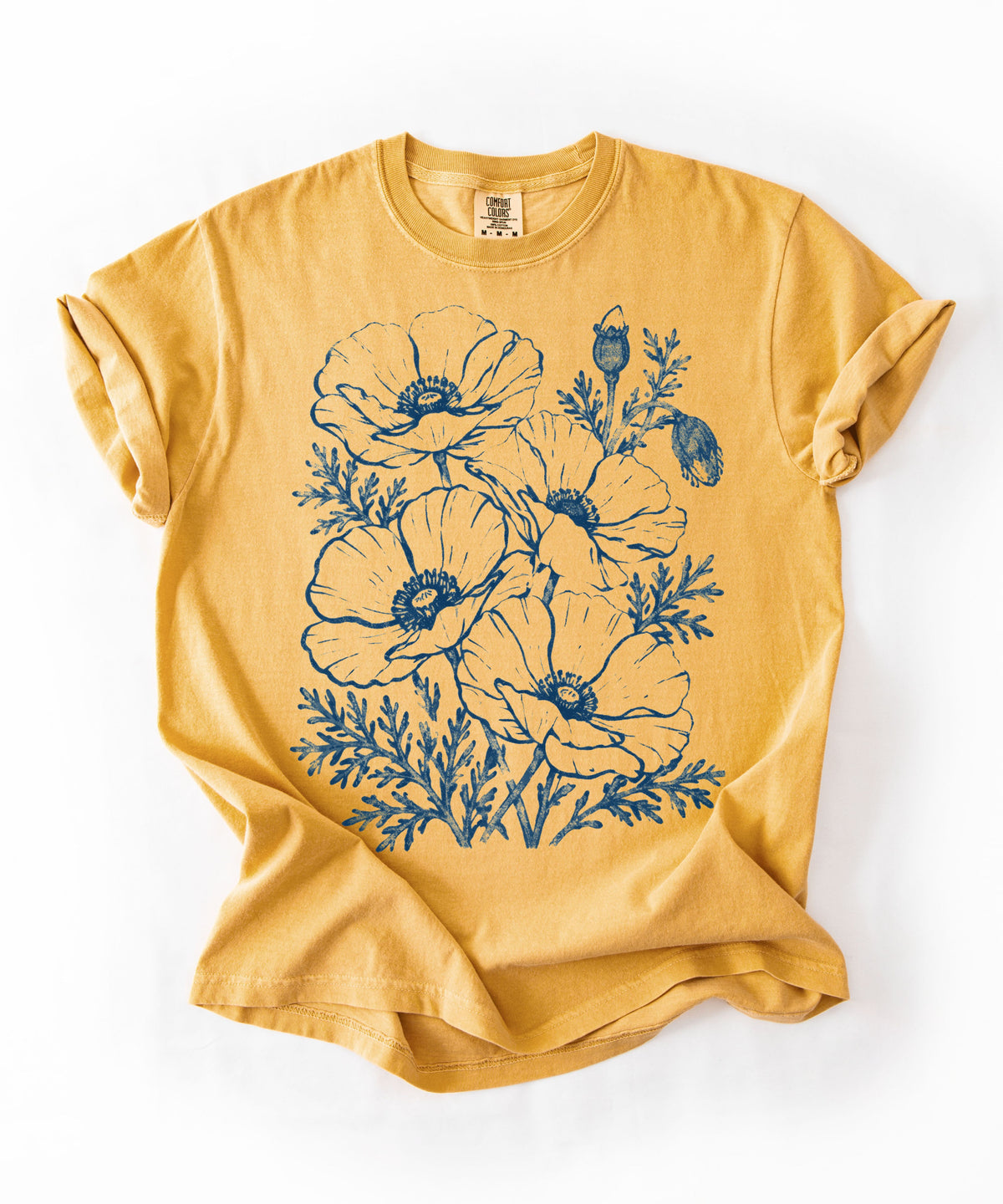 Floral Poppy Sketch T-Shirt — Vintage Botanical Tee