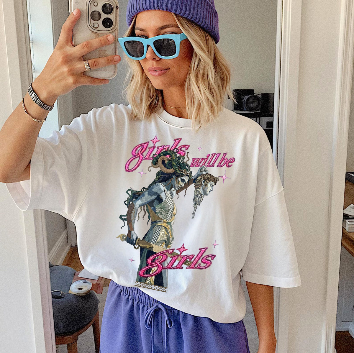 "Girls Will Be Girls" Medusa Graphic T-Shirt