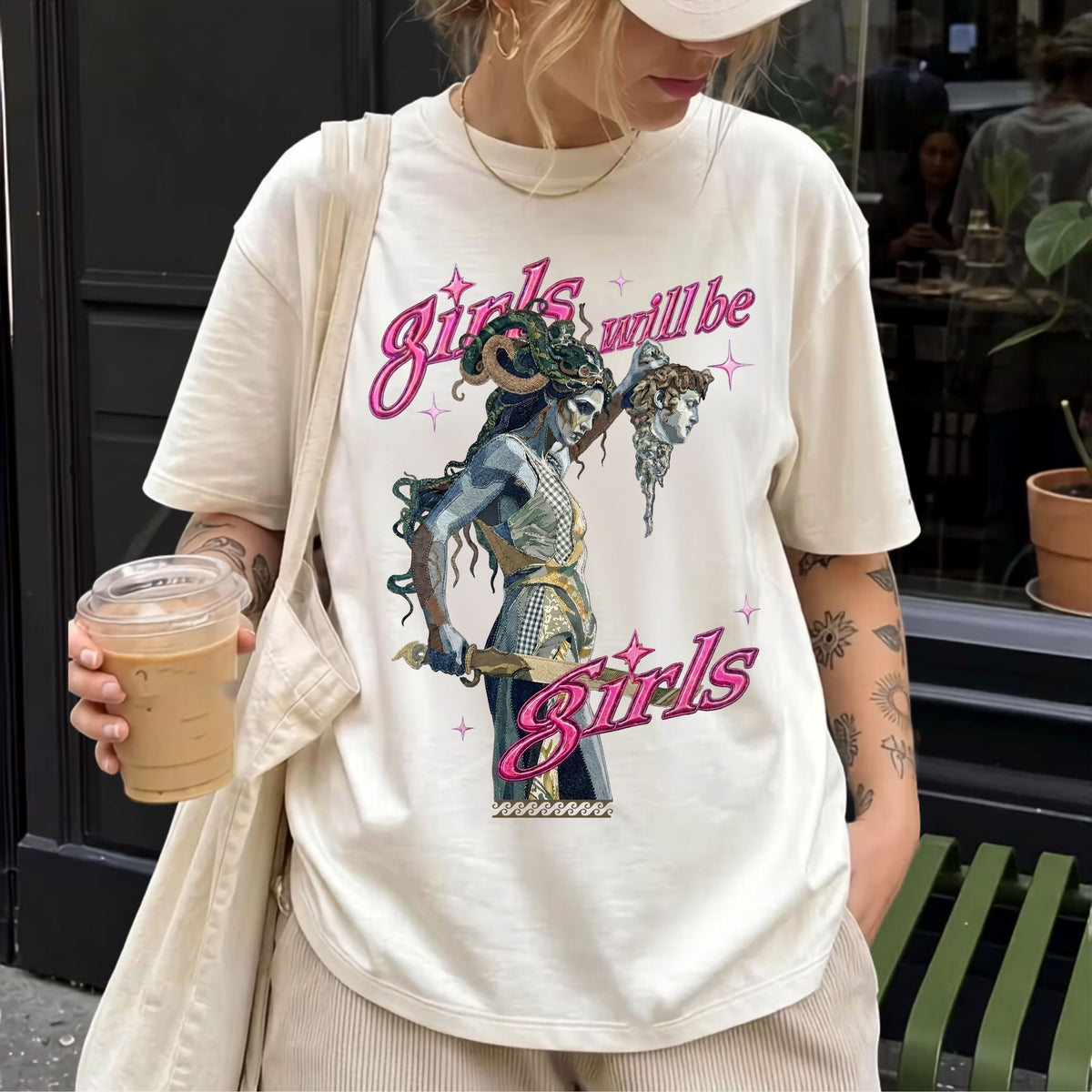 "Girls Will Be Girls" Medusa Graphic T-Shirt