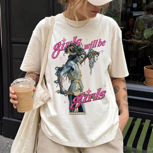 "Girls Will Be Girls" Medusa Graphic T-Shirt