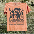 Beware Bear Graphic T-Shirt — Funny Camping Outdoors Tee