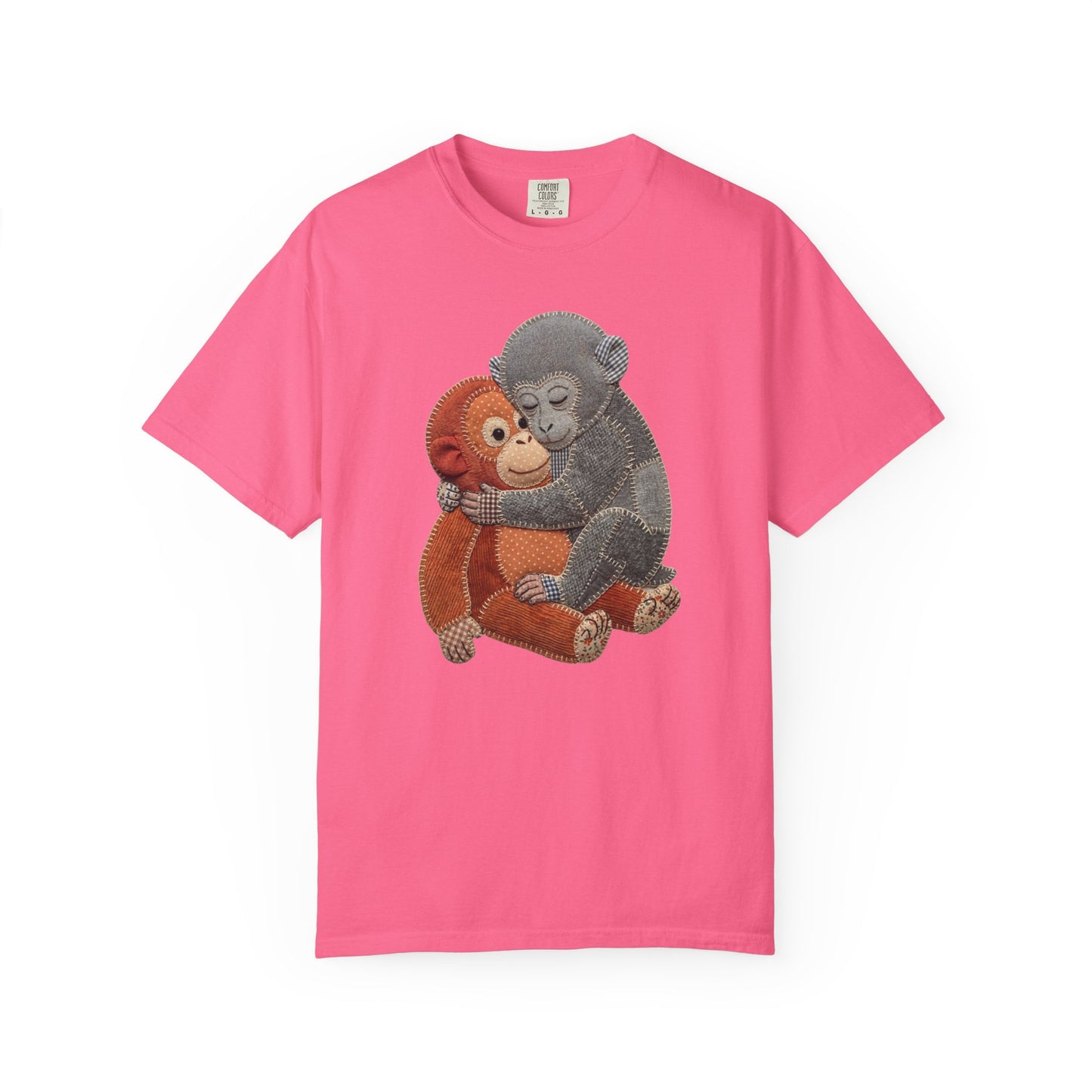 watermelon t-shirt with monkey and gorilla graphic on a white background