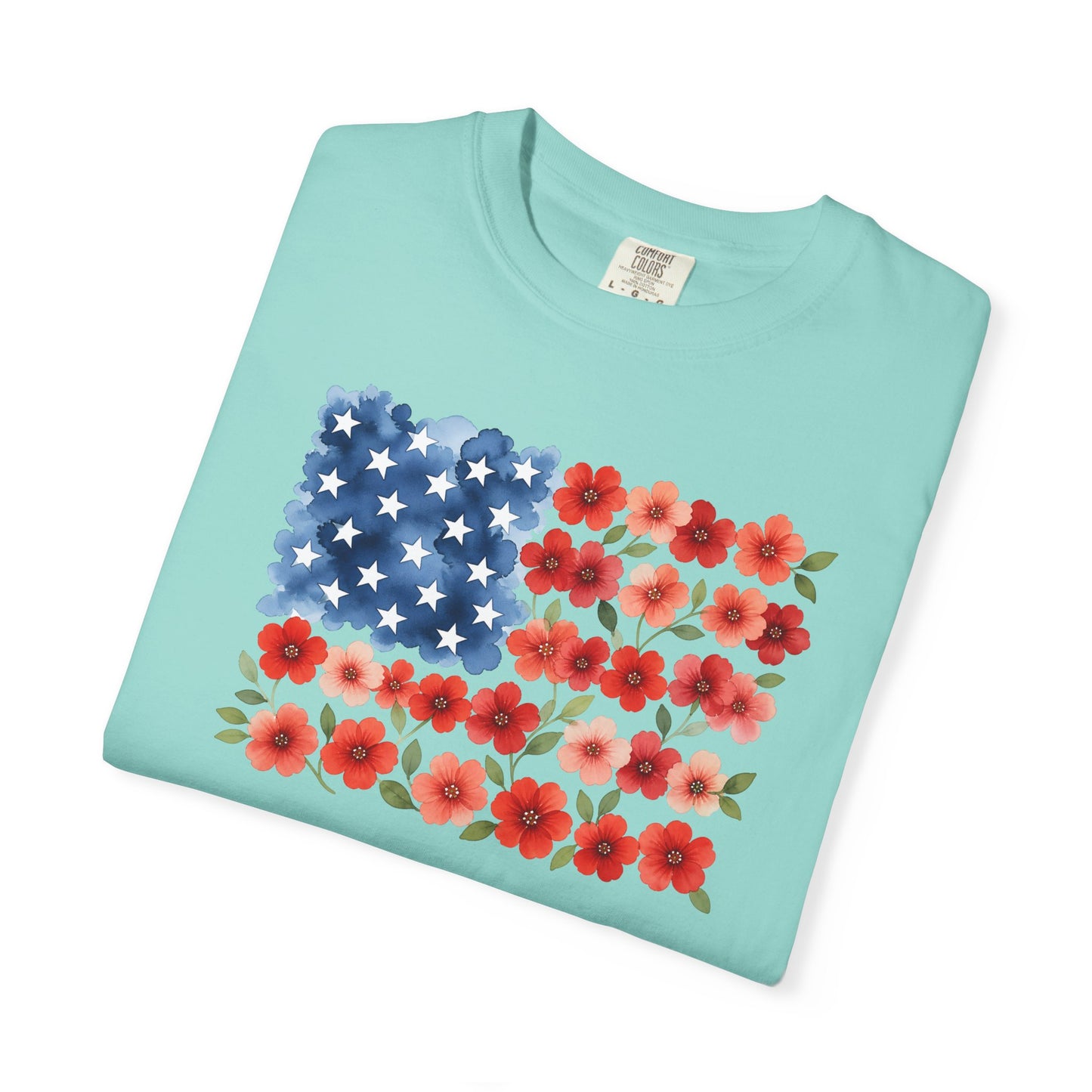American Floral Flag T-Shirt