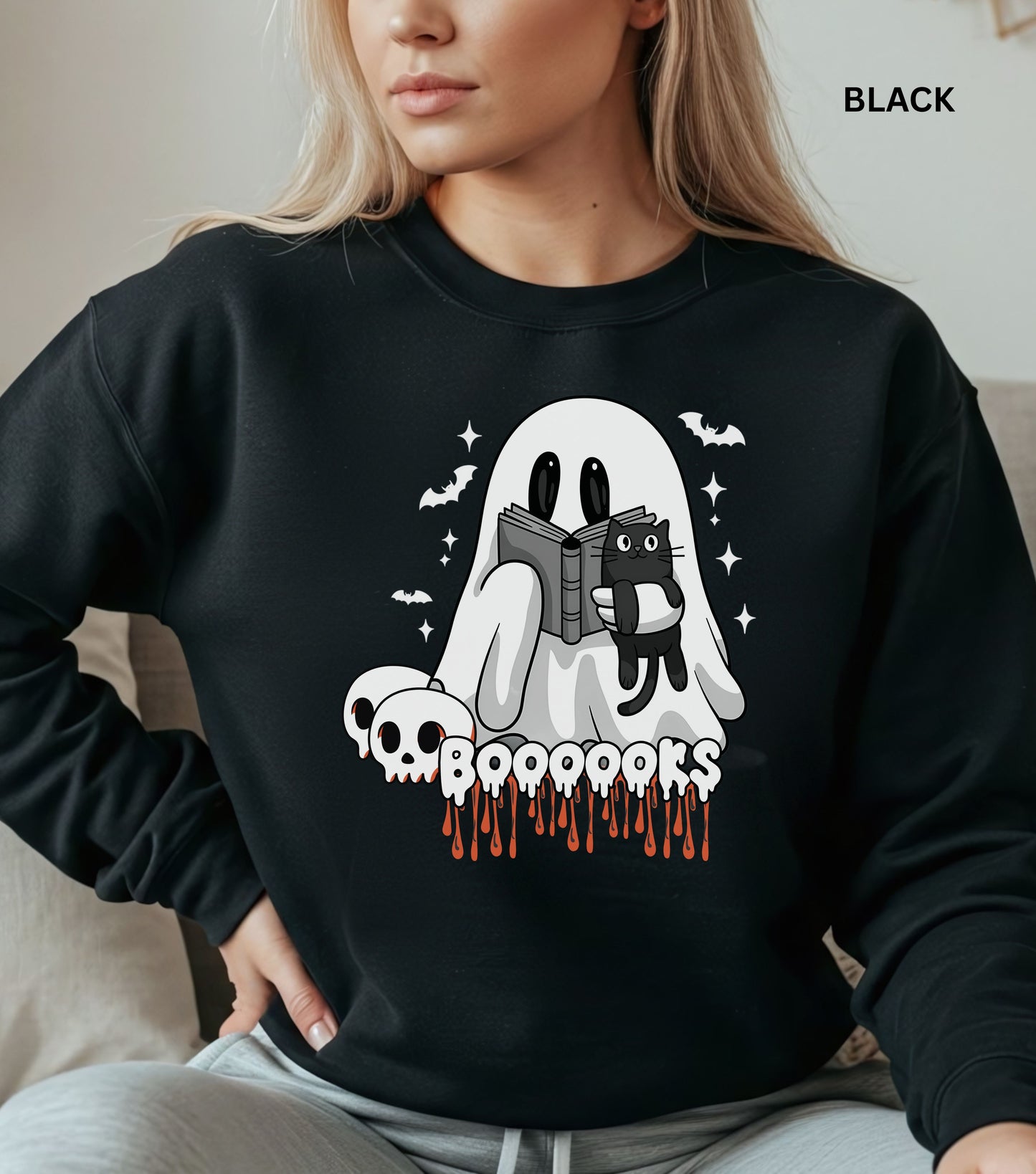 Cute Reading Ghost Sweatshirt