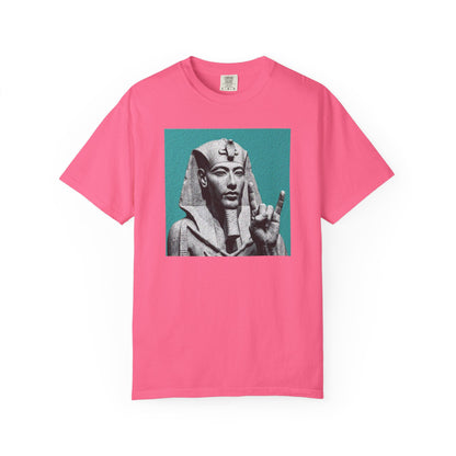 Egyptian Pharaoh Graphic T-Shirt in Crunchberry — vintage Egyptian statue graphic, garment-dyed heavyweight cotton tee
