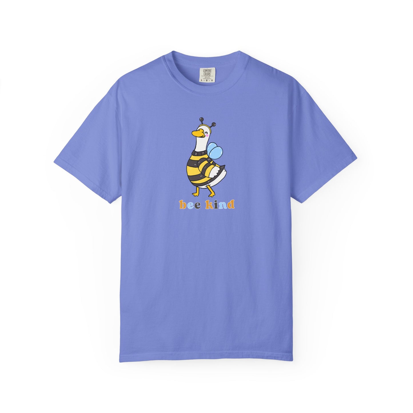 Bee Kind Silly Goose T-Shirt in Flo blue — funny bee costume graphic tee
