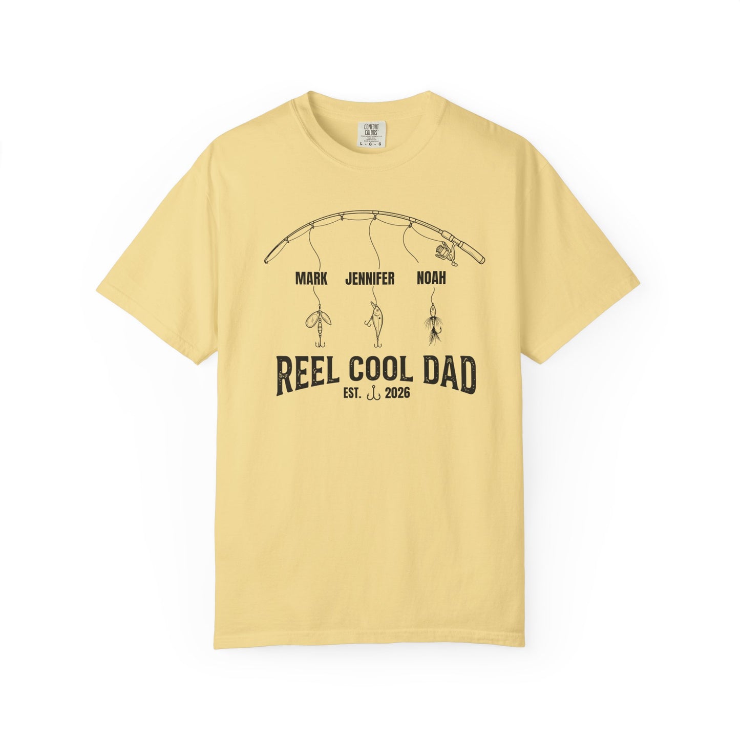 Butter t-shirt with fishing graphic and text on a white background