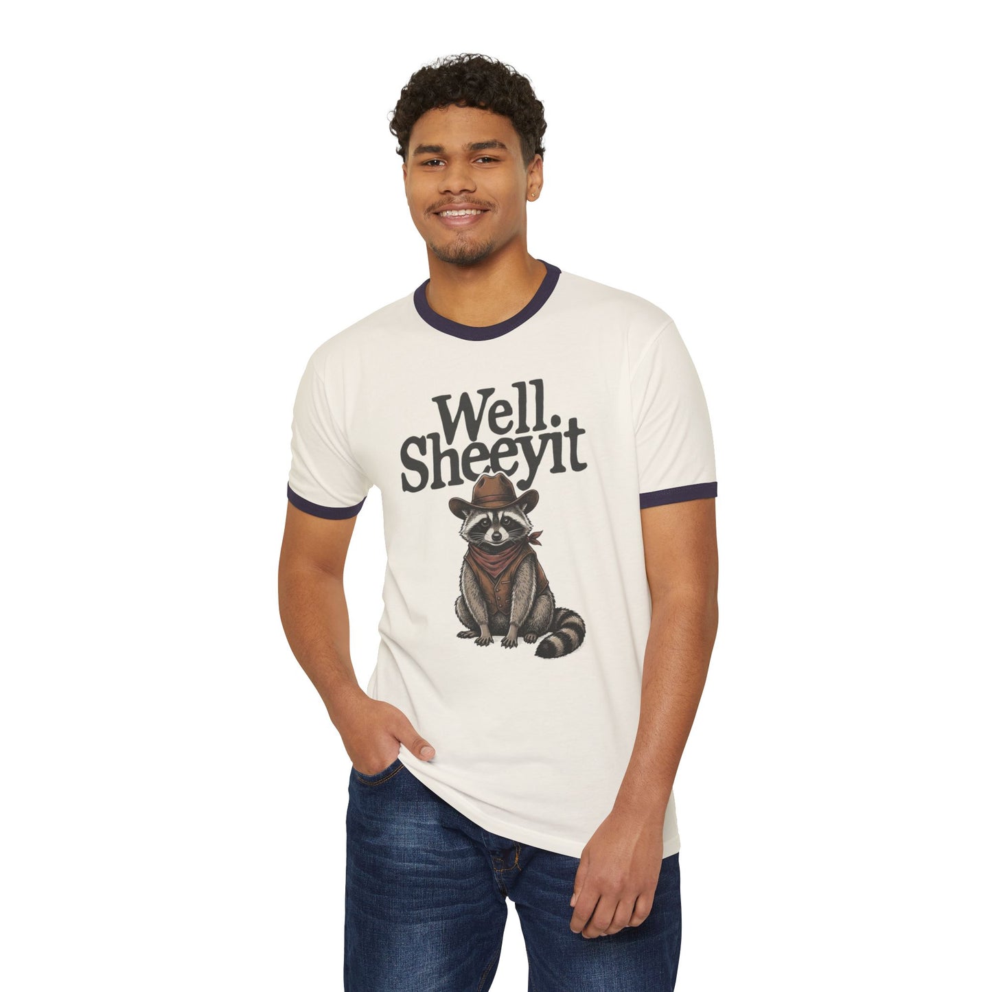 Well, Sheeyit Raccoon Ringer Tee