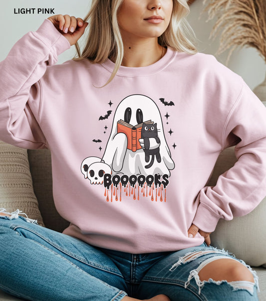 Cute Reading Ghost Sweatshirt