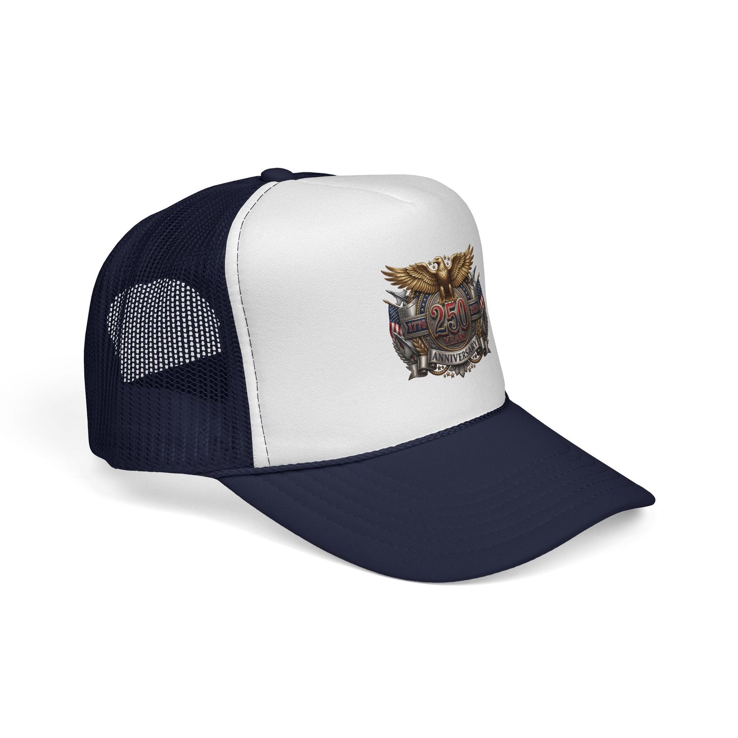 250th Anniversary Trucker Cap — Vintage Eagle Patriotic Mesh Hat