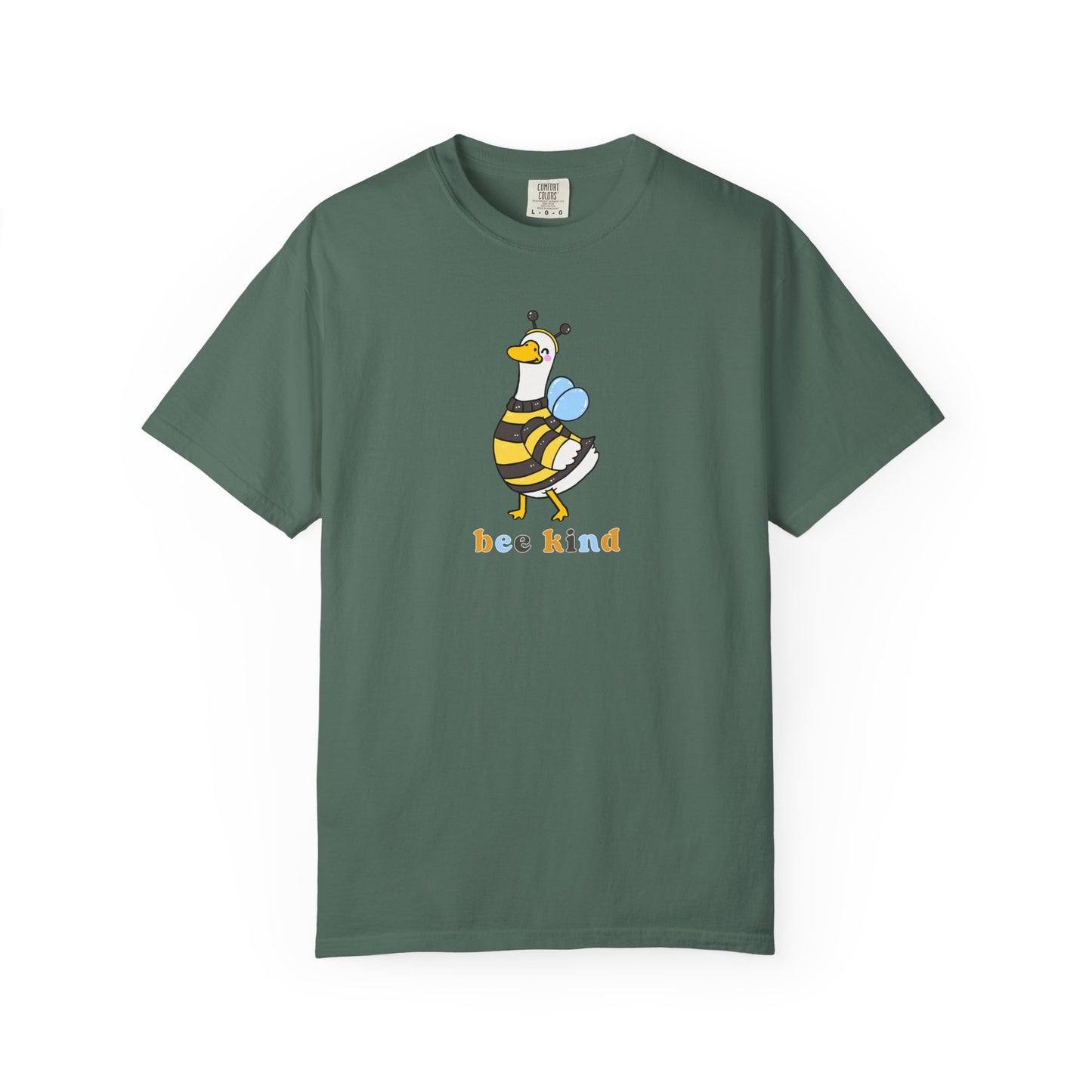 Bee Kind Silly Goose T-Shirt in Blue Spruce — funny bee costume graphic tee